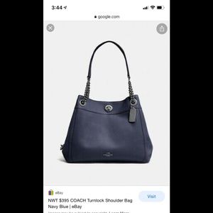 Coach navy turn lock purse
